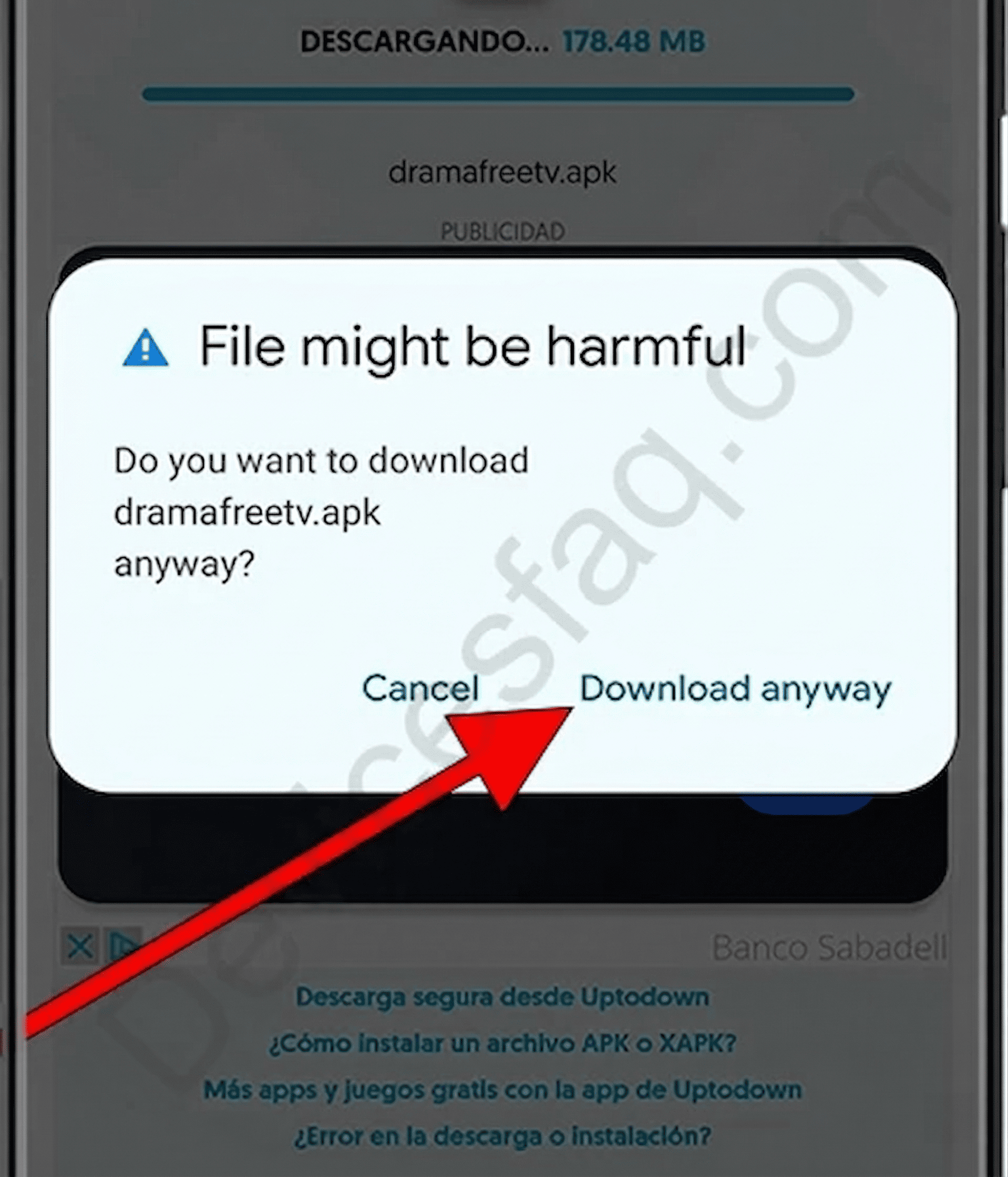 Step 1: Tap Download anyway on security warning
